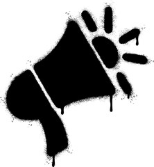 Spray Painted Graffiti Megaphone icon Sprayed isolated with a white background.
