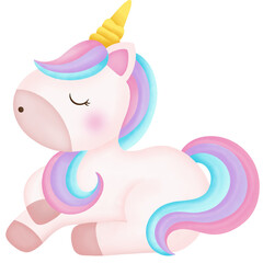 Illustration of a cute unicorn. kawaii unicorn character 