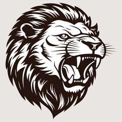 lion logo, design for badge, emblem, or printing,