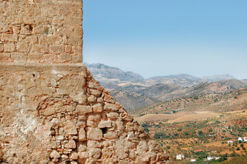 Fototapeta na wymiar View over unhabited mountains, Spain, summer
