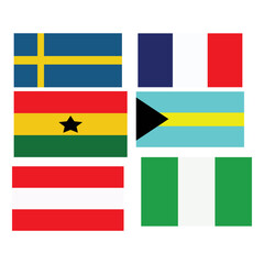 All official national flags of the world . circular design . Vector .
