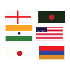 All official national flags of the world . circular design . Vector .