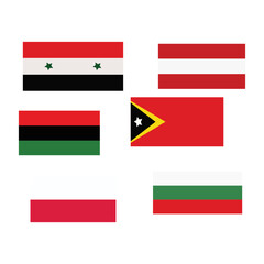 All official national flags of the world . circular design . Vector .