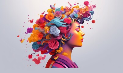 Fototapeta na wymiar Creative Mind Colorful Background, Smart Thinking Concept. Generative Ai