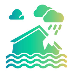 flooded house icon