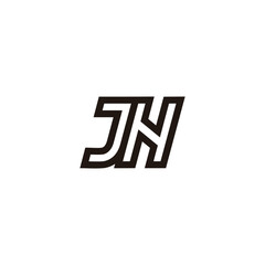 letter jh outline simple geometric logo vector