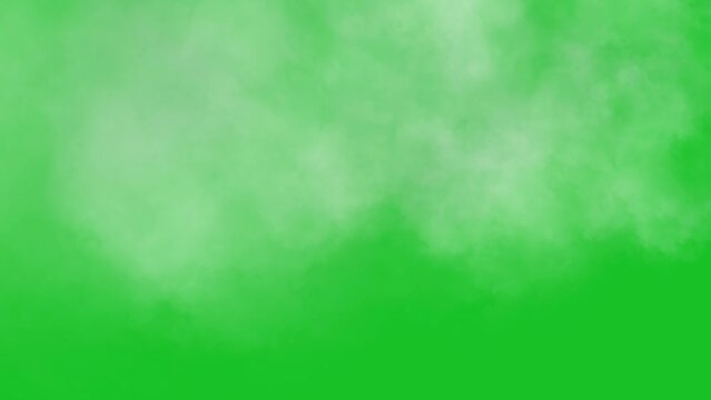 Smoke on green screen background motion graphic effects. 