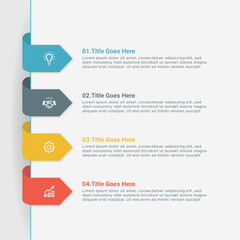 Simple and Clean Presentation Business Infographic Design Template with 4 Bar of Options - obrazy, fototapety, plakaty