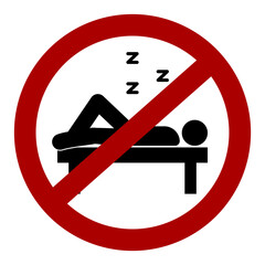 "Do not sleep here" icon / sign