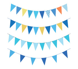 青色のガーランドのセット