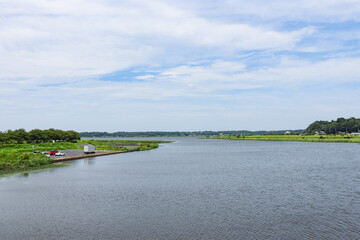 鹿島川と印旛沼（千葉県佐倉市）
