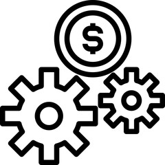 operating cost black outline icon
