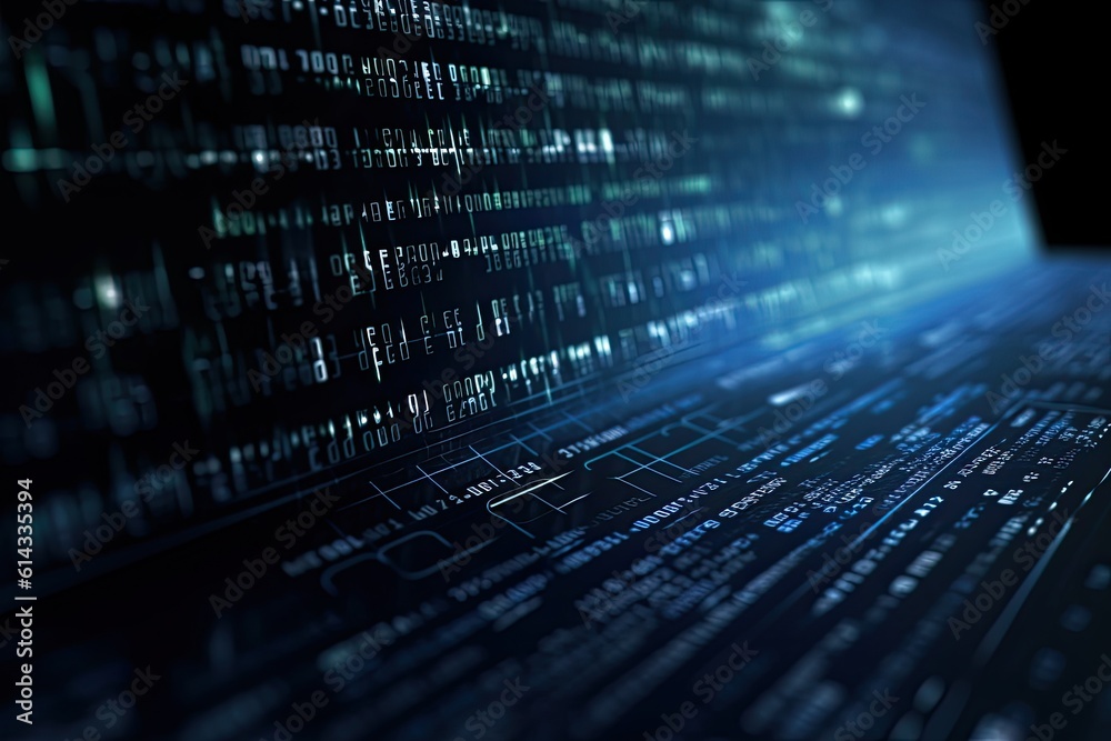 Wall mural binary code background