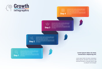 Grow up arrow infograpic. Business growth infographic.