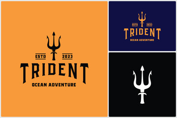 Trident Neptune God Poseidon Triton King Spear Icon Logo Vector Design © quatrovio