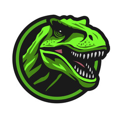Roaring tyrannosaurus. T-rex Logo emblem