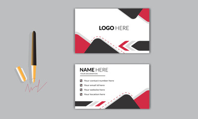 highly detailed pure vector  corporate business card template.
