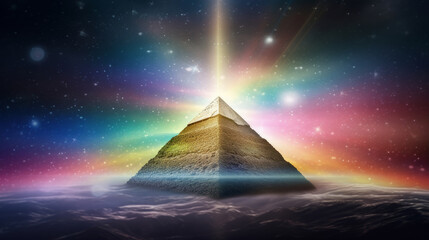 all seeing eye in pyramid symbol - obrazy, fototapety, plakaty