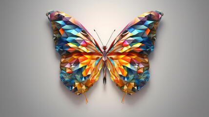 Fototapeta na wymiar crystal rainbow butterfly.