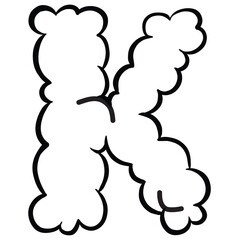 Vector illustration doodle alphabet smoked cloud isolated on white background