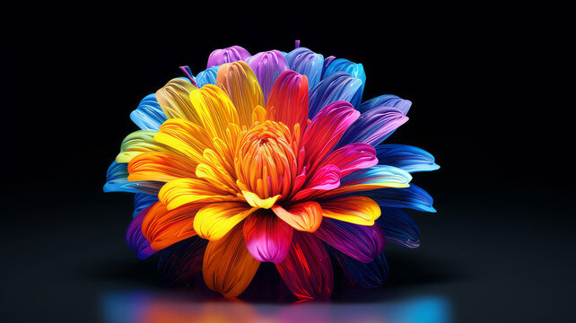 crystalline iridescent flower.