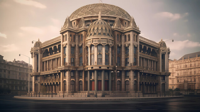 Octogonal building, Generative AI