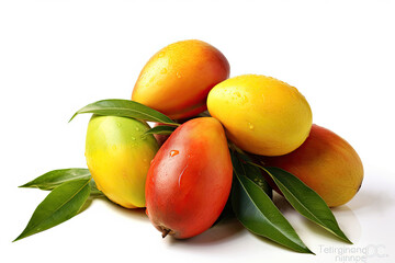 Naklejka na ściany i meble Tropical fruit, Mango on white background