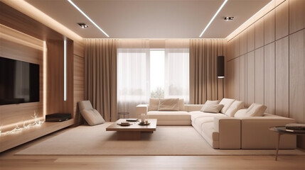 High-end elegant villa living room interior