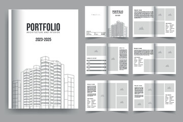 Fototapeta na wymiar Architecture portfolio interior portfolio and design portfolio photography brochure portfolio template