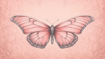Obraz na płótnie Canvas Pink butterfly. Generative AI.