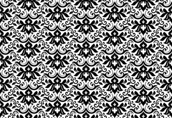 Orient vector classic black and white pattern. Seamless abstract background with vintage elements. Orient dark pattern. Ornament for wallpapers and packaging