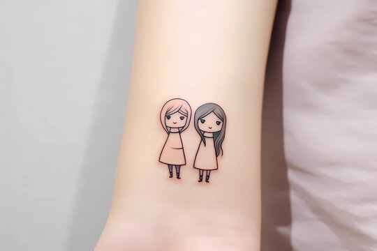 Best friend tattoo design for men or women. Generative AI.