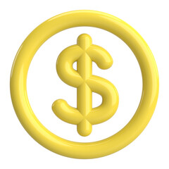 3D dollar sign. 3D illustration.