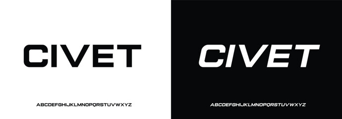 Civet modern urban alphabet font. Digital abstract moslem, futuristic, fashion, sport, minimal technology typography. Simple numeric vector illustration