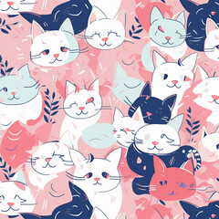Cute background wallpaper with cartoon cat image
