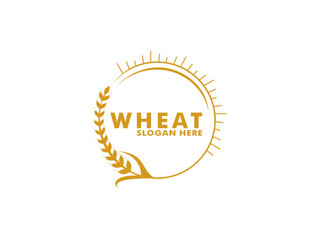 simple wheat grain vector icon logo design