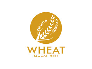 simple wheat grain vector icon logo design