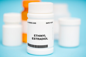 Ethinyl Estradiol medication In plastic vial