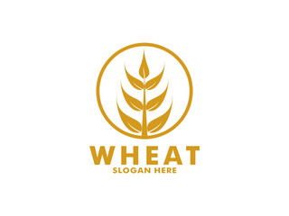 simple wheat grain vector icon logo design