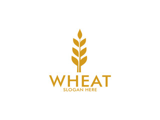 simple wheat grain vector icon logo design