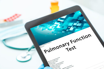 Pulmonary Function Test medical procedures A procedure that measures how well the lungs are functioning by evaluating how much air a person can breathe in and out, and how fast.