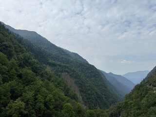 the mountain view from kedarnath shiva temple