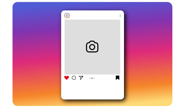 Instagram Layout, Polaroid frame.social media post template.Illustration of new post in insta app