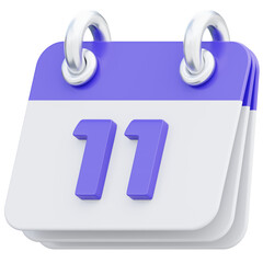 Calendar 3d icon planning event symbol isolated object on transparent background