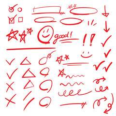 손으로 그린 채점 낙서 세트 © moore moore