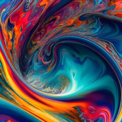abstract art , capturing the intricate details and vibrant colors of swirling paints in water