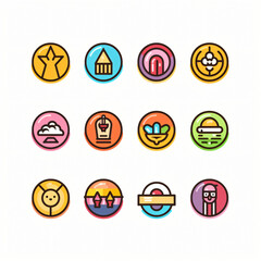 a set of LGBTQ+ pride-themed icons and symbols representing love, identity, and diversity, to create a visually impactful graphic that celebrates the LGBTQ+ community, Generative AI