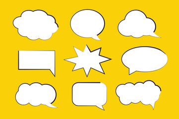 Set of callout, speech bubbles, chats, elements icons, vector illustration.