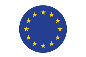 Flag of the European Union EU symbol round icon, banner vector illustration. 