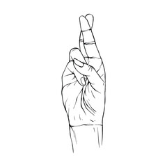 Hand drawn gesture sketch vector illustration line art